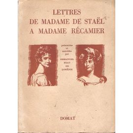 Lettre De Madame De Staël A Madame Récamier. | Rakuten