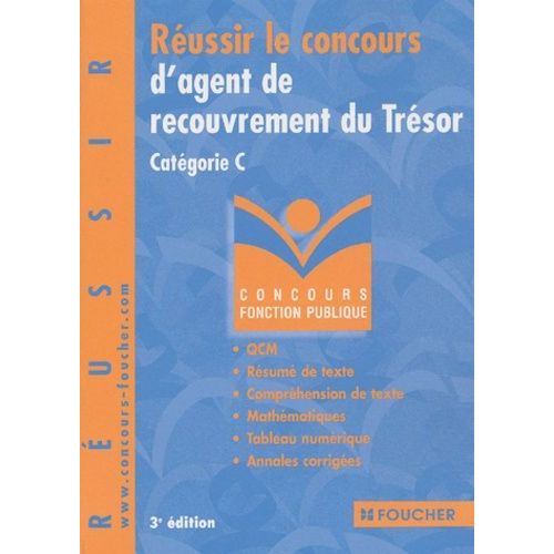 Russir Le Concours D'agent De Recouvrement Du Trsor Catgorie C   de Bal Valrie  Format Beau livre 