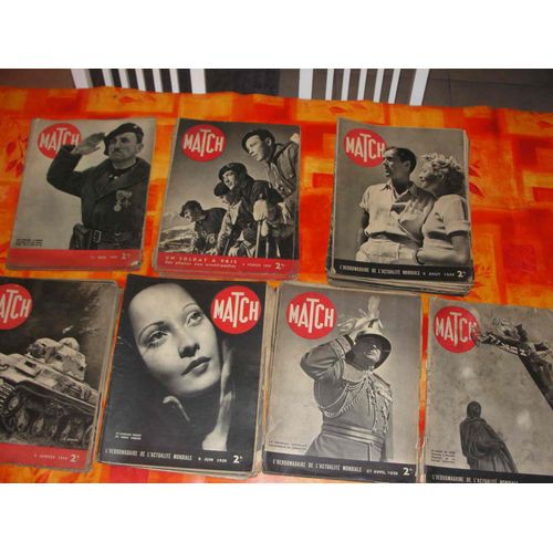 Match, l'hebdomadaire de l'actualité mondiale. 41 numéros entre le 5 janvier 1939 et le 30 mai
