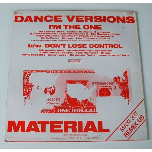 I'm The One (Version Remix Us 7'18) / Don't Lose Control (Version 6'28)  1982 - Material