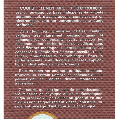 Cours lmentaire D'lectronique   de Matore, G.