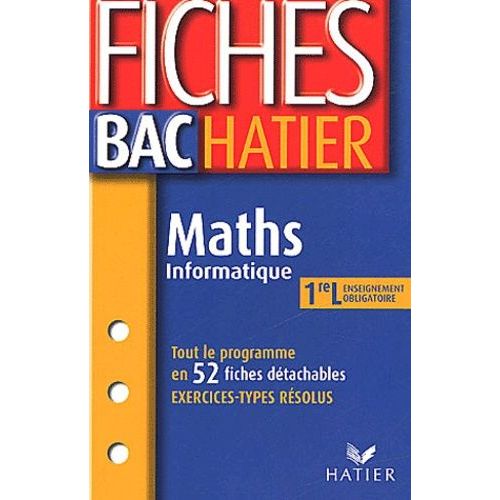 Maths Informatique 1re L - Enseignement Obligatoire   de ren merckhoffer  Format Poche 