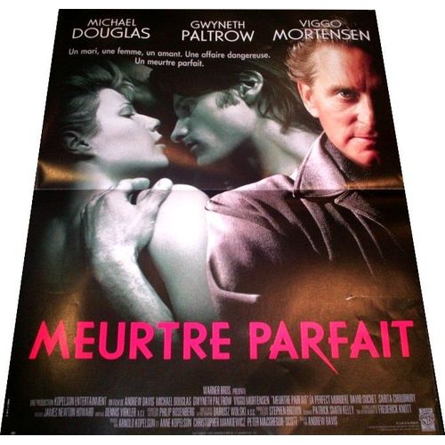 Meurtre Parfait De Andrew Davis Avec Michael Douglas, Gwyneth Paltrow, Viggo Mortensen / Affiche De Cinma Originale / Petit Format 40/60