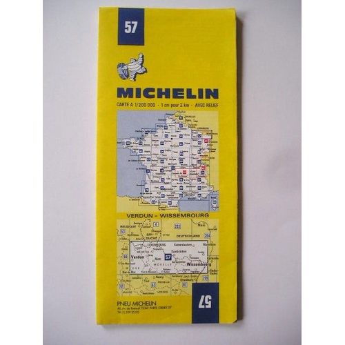 Carte Michelin N 57 : Verdun-Sarrebruck   de MICHELIN 