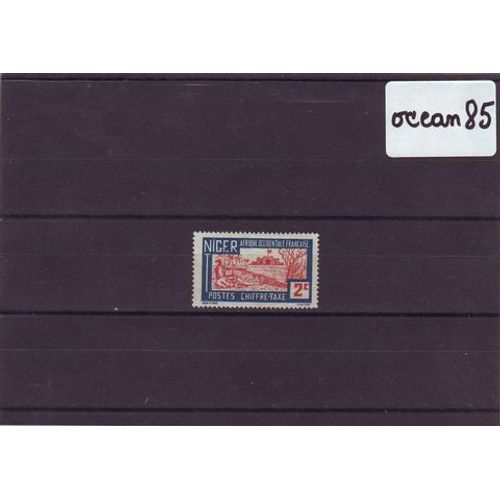 Niger 1927 : Timbre-Taxe - Timbre 2 C. Bleu Et Rouge-Brun Oblitr