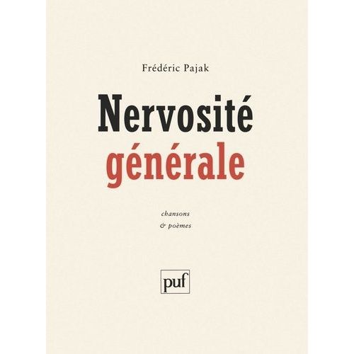 Nervosit Gnrale - Chansons Et Pomes   de Pajak Frdric  Format Broch 
