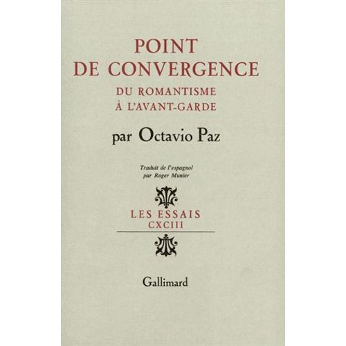 Point De Convergence - Du Romantisme  L'avant-Garde   de octavio paz  Format Beau livre 