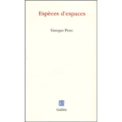 Especes D'espaces   de Perec Georges  Format Beau livre 