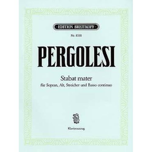 Pergolse : Stabat Mater (Chant Et Piano) - dition Breitkopf