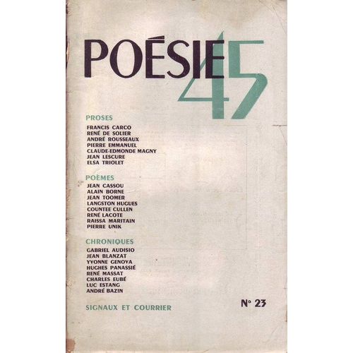 Posie 45, N 23, Fvrier-Maes 1945. Contient Entre Autres : Scherzo De 