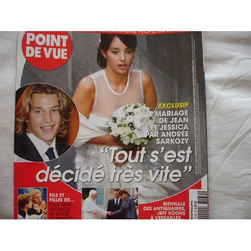 Point De Vue  N 3139 : Mariage De Jean Sarkozy Et Jessica