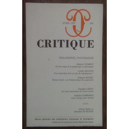 Critique N 599