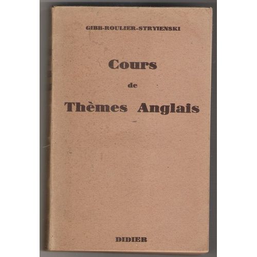 Cours De Thmes Anglais   de Roulier, Gibb  Format Reli 