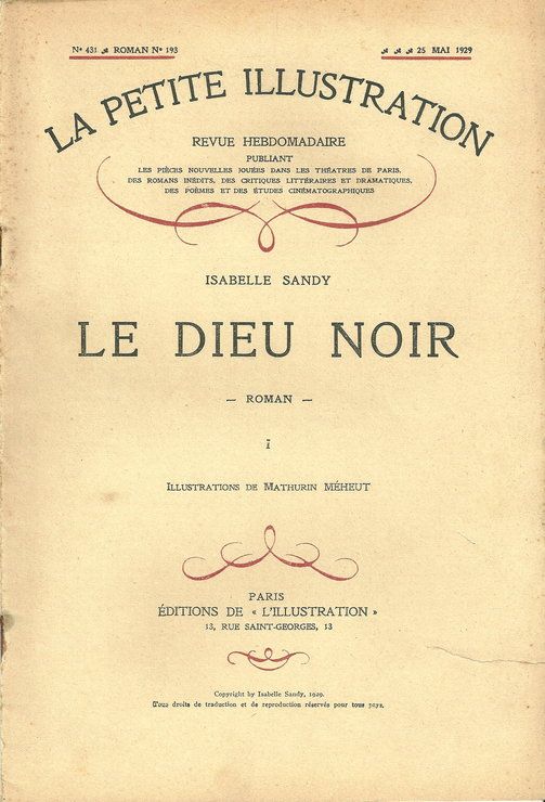Le Dieu Noir.  3 Fascicules.   de isabelle sandy