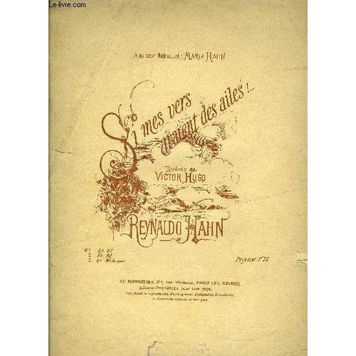 Si Mes Vers Avaient Des Ailes   de HAHN REYNALDO / HUGO VICTOR  Format Feuillet 