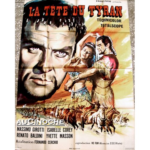 Tte Du Tyran (La) / Affiche Originale 120x160cm De Jean Mascii (Peplum De Fernando Cerchio, 1958, Avec Massimo Girotti, Isabelle Corey)