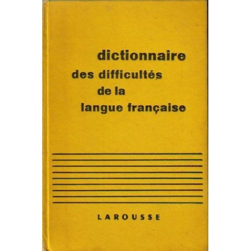Dictionnaire Des Difficultes De La Langue Francaise   de adolphe-v thomas  Format Cartonn 