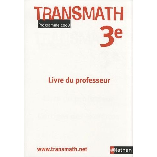Transmath 3e Livre Du Professeur Programme 2008 Rakuten