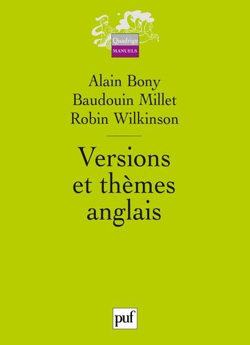 Versions Et Thmes Anglais   de Bony Alain  Format Broch 