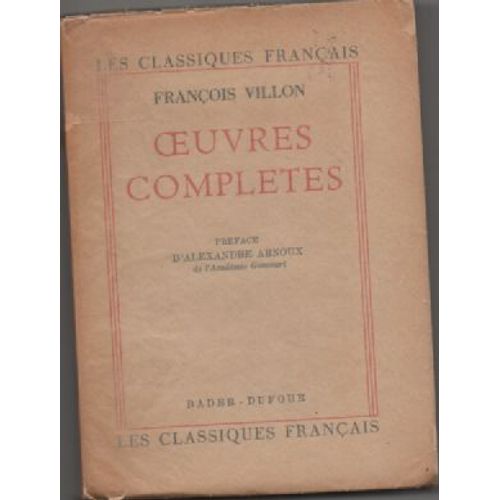 Oeuvres Compltes   de VILLON (Franois)  Format Beau livre 