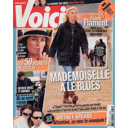 Voici Du 21 Janvier 2008  N 1054 : Flavie Flament (Couverture +2p) Patrick Bruel (Couverture +2p) Carlos (2p)