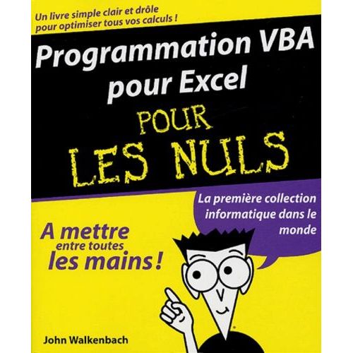 Programmation Vba Pour Excel Pour Les Nuls   de Walkenbach John  Format Beau livre 