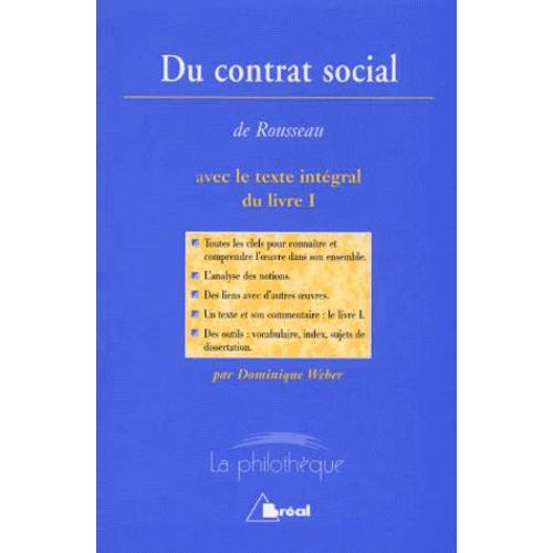 Du Contrat Social De Rousseau - Avec Le Texte Intégral Du Livre 1 | Rakuten