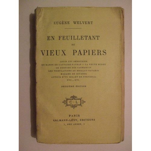 En Feuilletant De Vieux Papiers   de Welvert, Eugne  Format Broch 