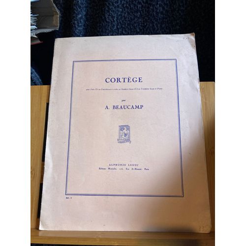 A. Beaucamp Cortge Pour Tuba Trombone Ou Contrebasse Et Piano Partition Leduc