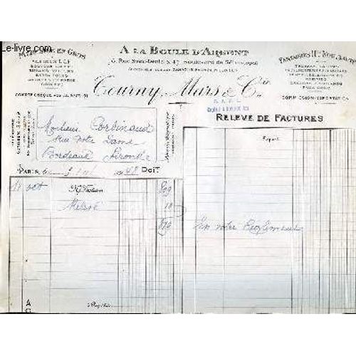 Facture Ancienne Illustree De La Mercerie En Gros Fils De Lin L.C.F Boutons Lacets Rubans Velours Extra-Forts Article De Paris Corset A La Boule D'argent 78 Rue De Saint Denis Et 47 ... de A La Boule D Argent