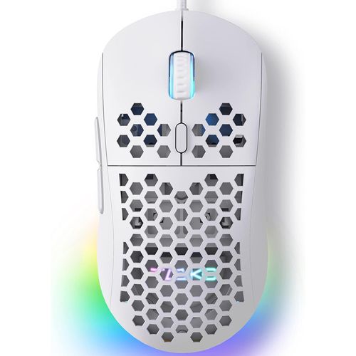  Tmkb M1Se Souris Gamer Pour Pc, Avec Capteur Optique 12800 Dpi Gaming Mouse, 6 Boutons Programmables, Rgb Personnalisable, Ergonomique Souris Filaire Ordinateur - Blanc
