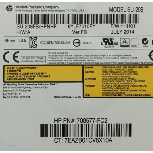 A vendre lecteur-graveur DVD/CD HP Model SU-208 PN# 700577-FC2
