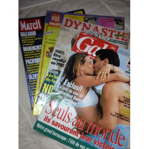 A Vendre Lot D'environ 300 Magazines Anciens (Point De Vue, Dynastie, Paris Match, Elle,Gala )Datant De 1982  1992, Avec Entre Autre En Couverture Lady Di, La Famille De Monaco, La Famille Royale D'a