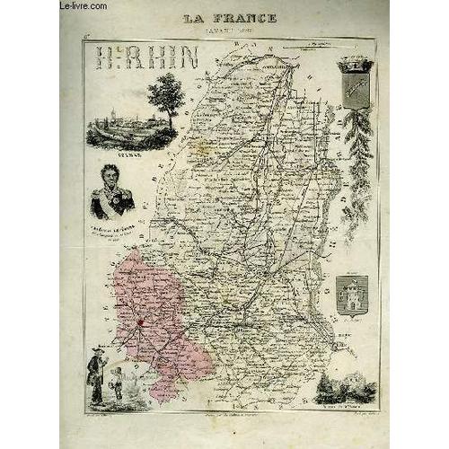 1 Carte Grave En Couleurs Du Haut-Rhin - N67. (La France Avant 1870) de Vuillemin A