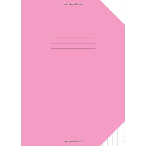 A4 Exercise Book Lined And Squares: 10mm Top Half Ruled Bottom Half Squared Large Jotter / Notebook | Pink Cover   de Mayne, Lennox  Format Broch 