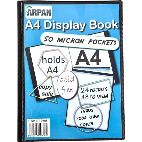 A4 Presentation Album 24 Pockets 48 Views Portfolio For Reports,Documents,Music Sheets,Artwork,School Projects,Cutters,Document Wallets With Plastic Sleeves