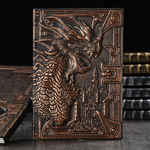 A5 Carnet Lign Couverture Rigide-Cuivre, Ancien Journal Intime Vintage Cuir Notebook Lined Ruled Cahier De Voyage Calepin Bloc Notes Fait Main, Beau Cadeau Homme Femme Ado 3d