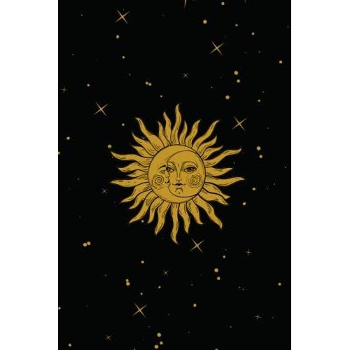 A5 Notebook: Sun & Moon - Soft Paperback: Black & Gold - 120 Pages   de West, Blue Stone  Format Broch 