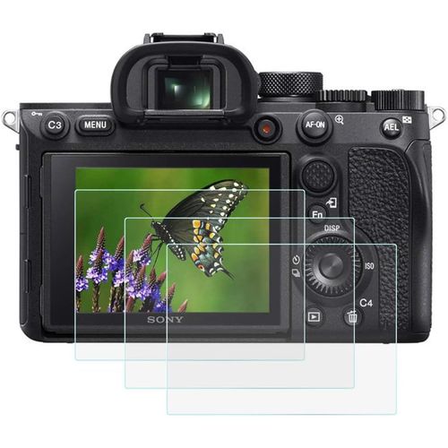 A7R4 Alpha a7R IV Lot de 3 films de protection d'cran pour appareil photo numrique Sony Alpha a7R IV III A7 II II sans miroir, verre tremp ultra transparent duret 9H pour Sony a7R4 a7R3