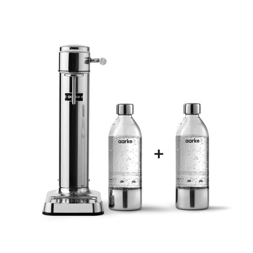 Aarke Carbonator 3, Machine  Soda avec 2 x Bouteilles d'eau (800ml), Finition Acier