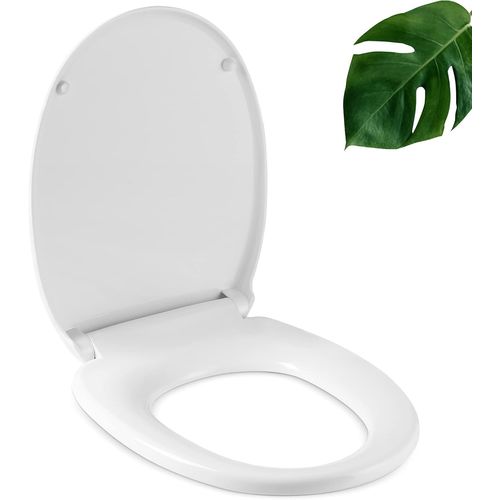 Abattant Wc,Cuvette Toilette Avec Frein De Chute,Abattant Wc Antibactrien  Fermeture Rapide,Facile  Installer Et  Nettoyer,Sant Et Confort,Blanc