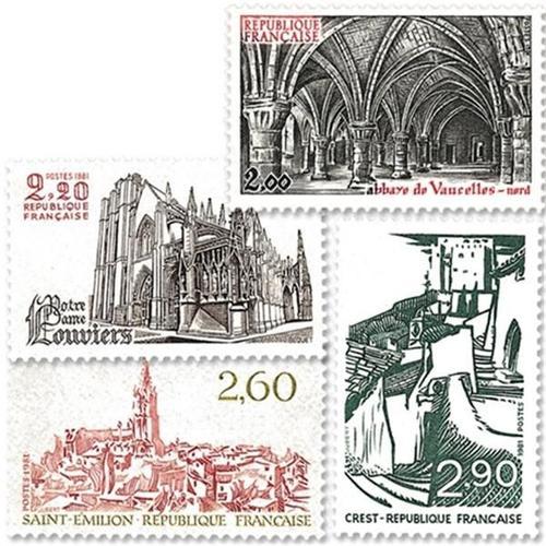 Abbaye De Vaucelles, Notre Dame De Louviers, Saint-Emilion, Crest Srie Complte Anne 1981 N 2160 2161 2162 2163 Yvert Et Tellier Luxe
