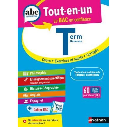 Abc Tout En Un Tle - Toutes Les Matires Du Tronc Commun Terminale - Bac 2026 - Philosophie, Enseignement Scientifique, Histoire-Gographie, Anglais, Espagnol + Cahier Spcial Bac - Epub  