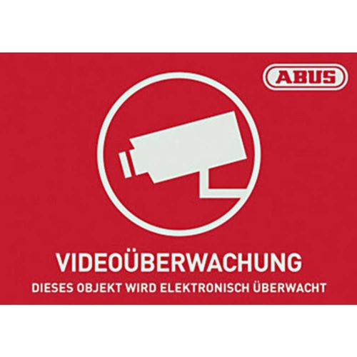 Abus PnP Surveillance Abus Warning Sticker CCTV 74*52,5mm, +ABUS Logo, german