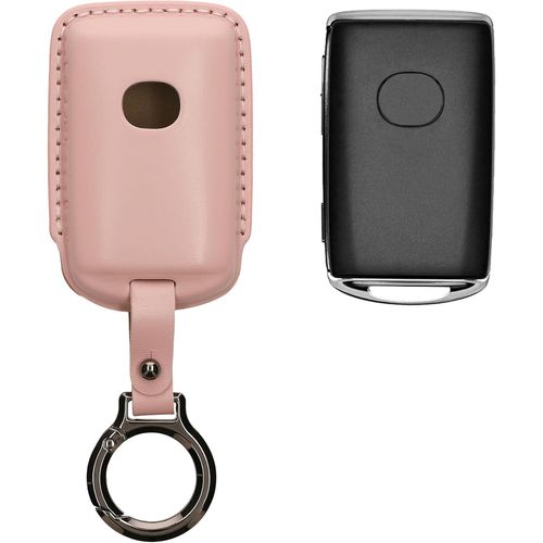 Accessoire Clef De Voiture Compatible Avec Mazda 3-Boutons Cx30 Cx50 Cx60 Cx90 Mx-30 Coque-Coque Cl De Voiture En Cuir Vritable Avec Porte-Cls-Rose Ancien