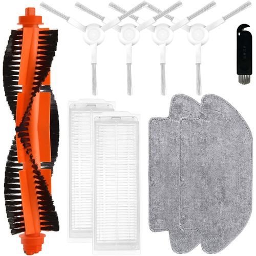 Accessoires Compatible Pour Xiaomi Mi Robot Vacuum-Mop 2S / Mop Pro / Styj02Ym, Pour Xiaomi Robot Vacuum S12 / T12 B106Gl,1 Principale, 4 S Latrales, 2 Filtres Hepa, 2 Chiffons[H231]
