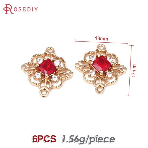 Accessoires De Boucles D'oreilles En Or 18 Carats Pour Femmes, Connecteur Losange  2 Trous, Breloques En Laiton, Bijoux  Bricoler Soi-Mme, Boucles D'oreilles Excutives, Document, 6 Pices