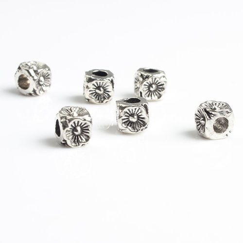 Accessoires De Bracelet En Alliage De Zinc, 70 Pices, Perles D'intervalle, Partition Carre En Laiton Argent Avec Motif Support Ord