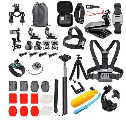 Accessoires de camra d'action pour Gopro Hero 9 8 7 5 4 Dji Osmo, sac  dos d'action, ventouse pour montage en verre, tui de casque 4k-Set 2