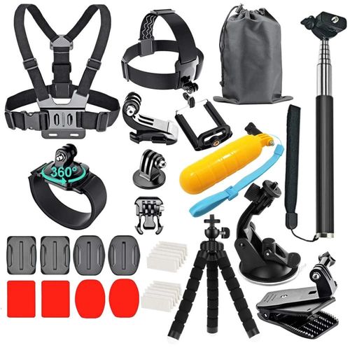 Accessoires de camra d'action pour Gopro Hero 9 8 7 5 4 Dji Osmo, sac  dos d'action, ventouse pour montage en verre, tui de casque 4k-Set 3